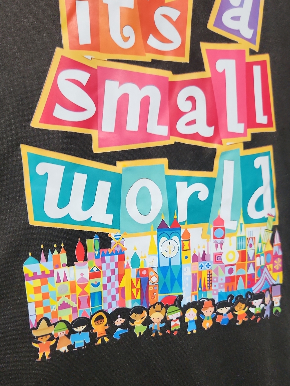 It's a Small World Black Graphic T-Shirt - Picture 3 of 4